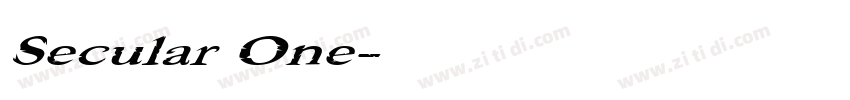 Secular One字体转换
